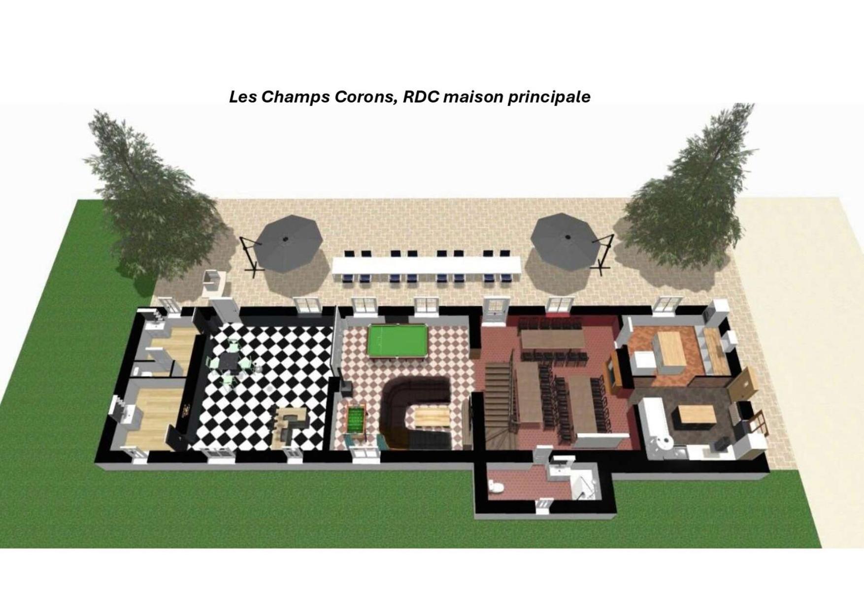 Crazy Villa Champs Corons 61 - Interior Heated Pool - 2H From Paris - 30P Les Menus Exteriör bild