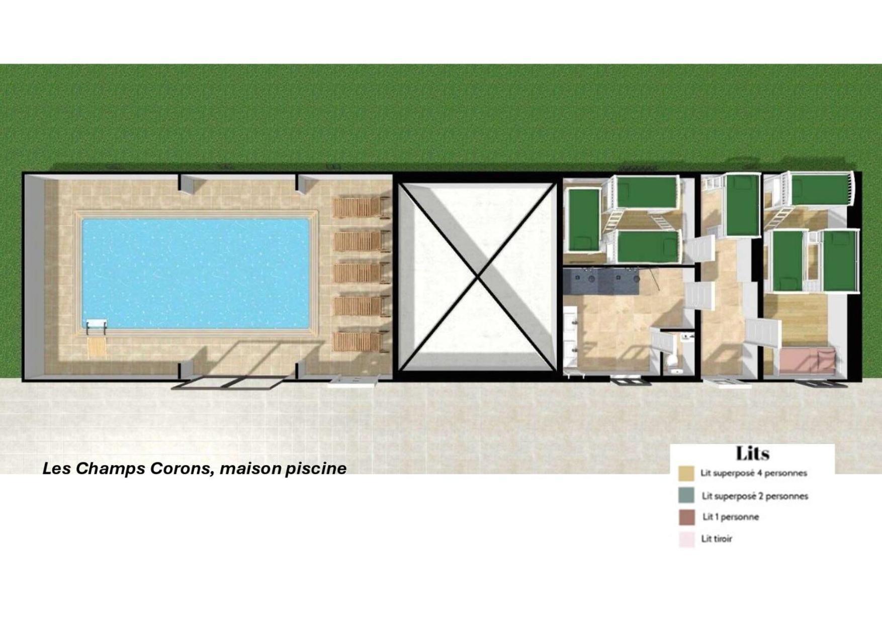 Crazy Villa Champs Corons 61 - Interior Heated Pool - 2H From Paris - 30P Les Menus Exteriör bild