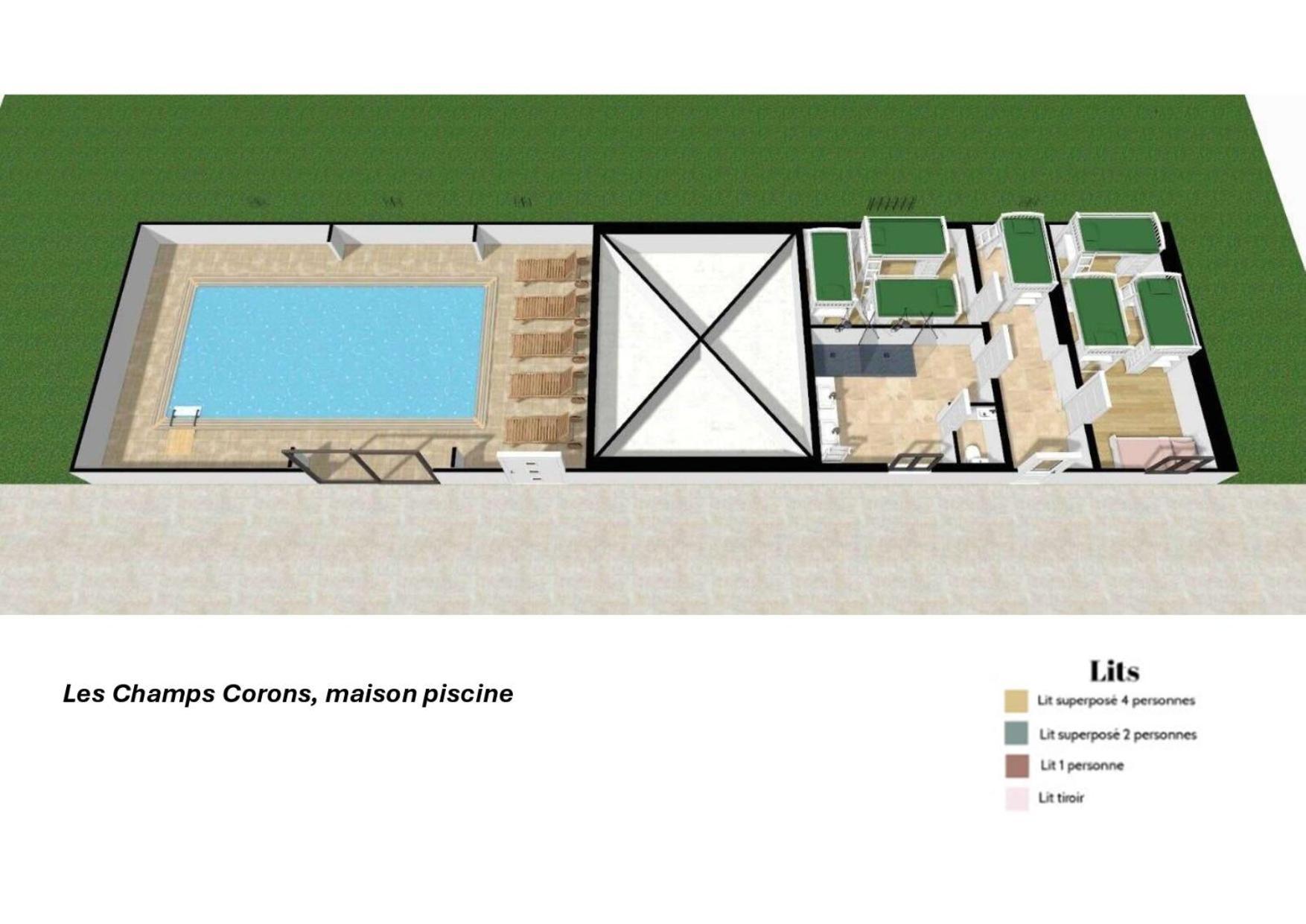 Crazy Villa Champs Corons 61 - Interior Heated Pool - 2H From Paris - 30P Les Menus Exteriör bild